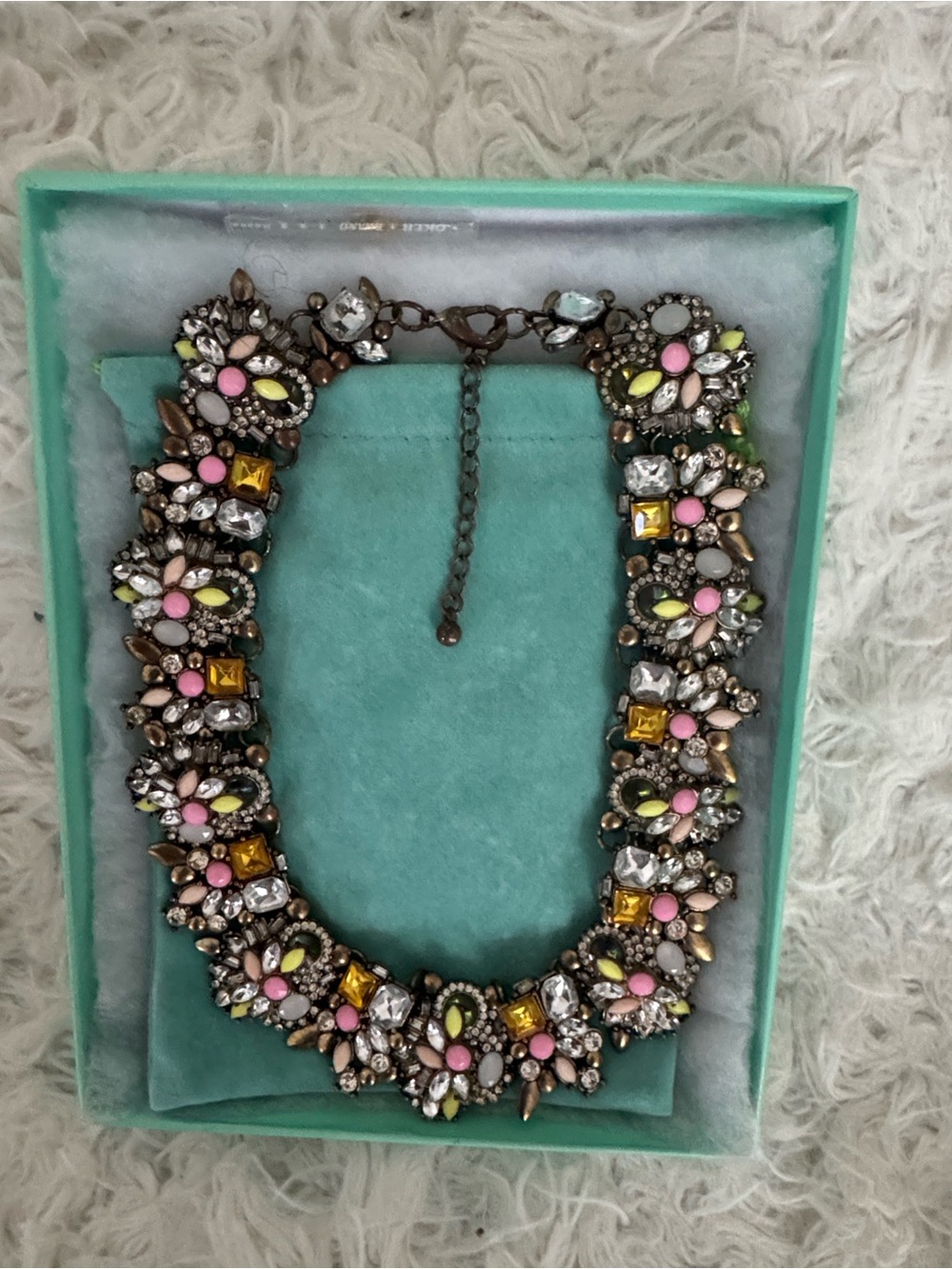 Ever Faith, Vintage Pink 
Multicolor Floral  Necklace